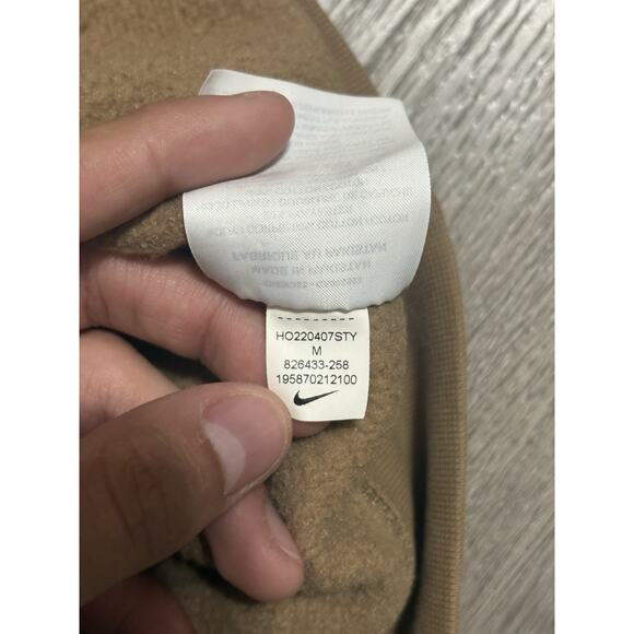 Nike Swoosh Logo Brown Hoodie Sweatshirt Casual Y2K Skater Streetwear Men Medium - Picture 5 of 8